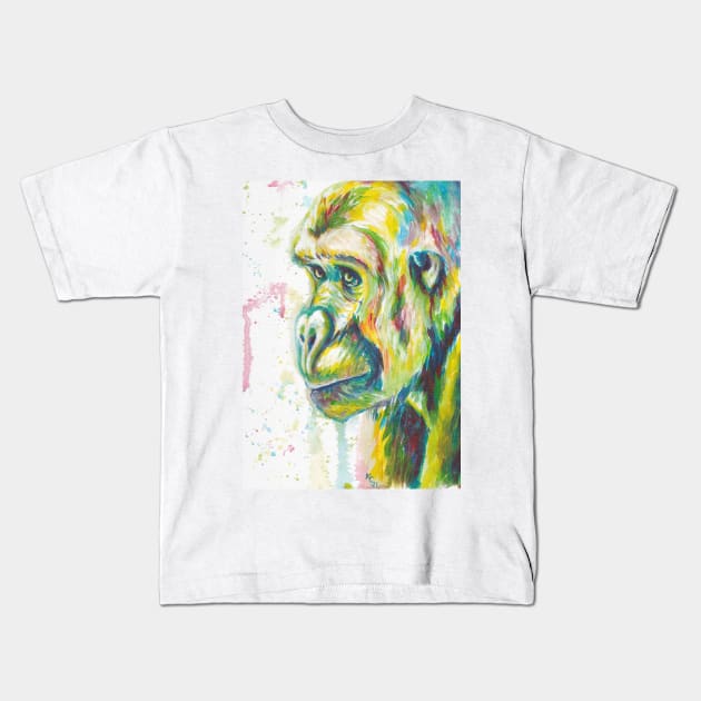 Colourful Gorilla Kids T-Shirt by kc-art